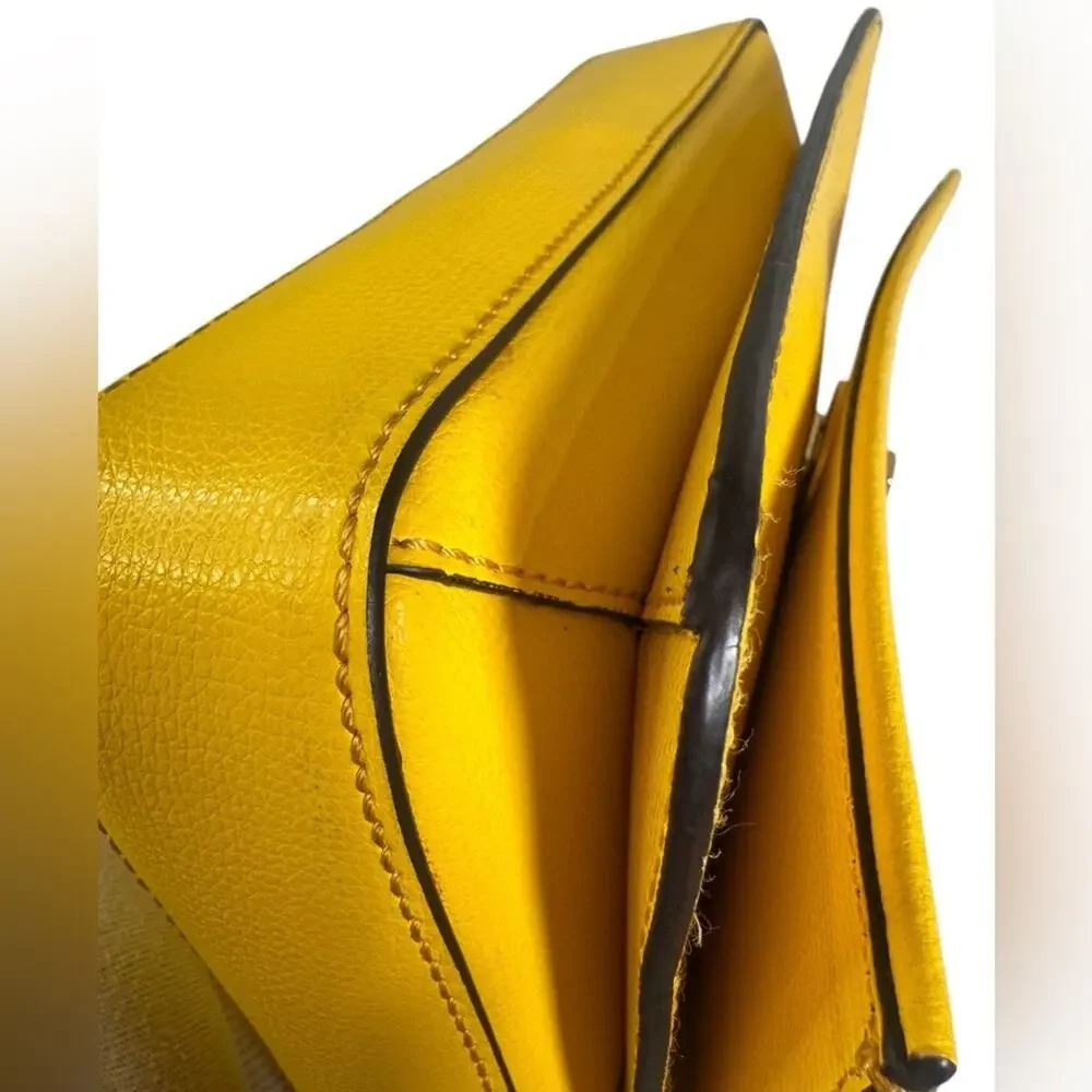 Tory Burch Yellow Leather Crossbody | Gold Chain Strap